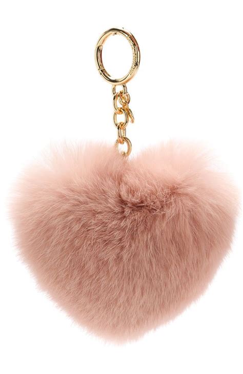 michael kors pink pom pom keychain